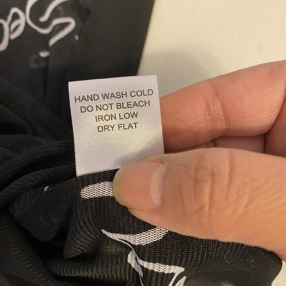 Blashe Y2K Black White Words Print Mesh Body Suit Sexy Whimsigoth Goth Small - Picture 4 of 8